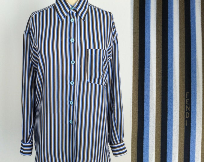 FENDI JEANS vintage 90s oversized striped blouse