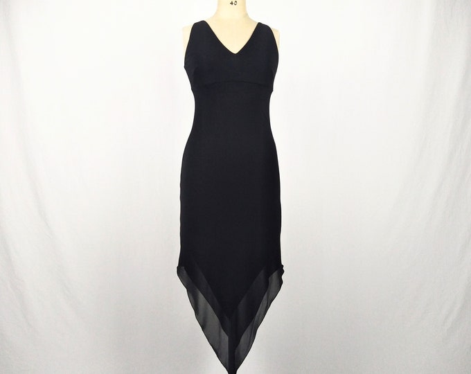 YMAYABA PARIS pre-owned pointed hem black dress