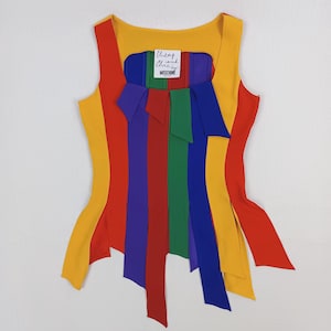 MOSCHINO CHEAP and CHIC vintage 90s rainbow carwash top