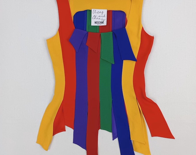 MOSCHINO CHEAP and CHIC vintage 90s rainbow carwash top