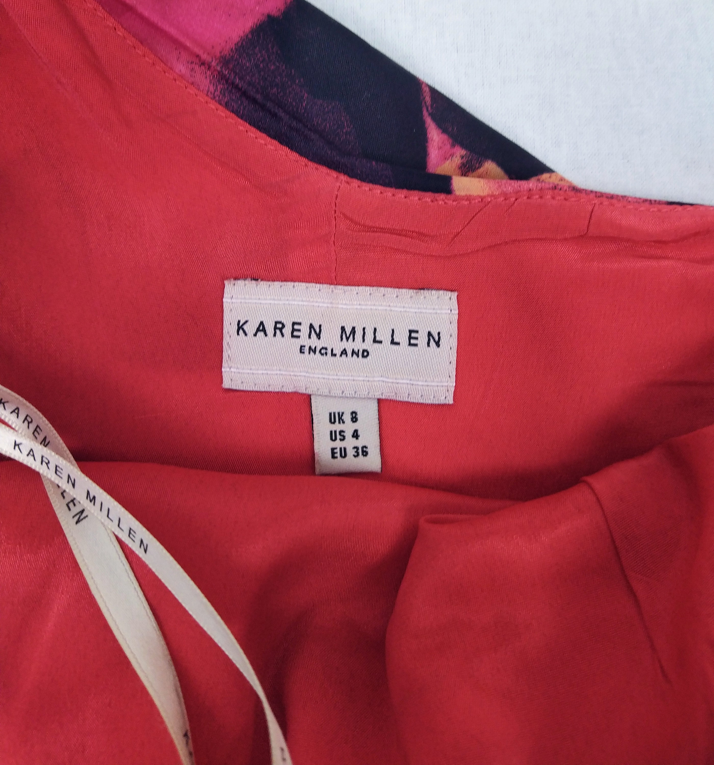 KAREN MILLEN pre-owned red floral one shoulder wiggle dress