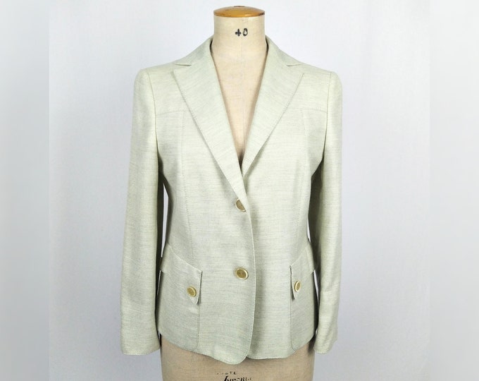 AKRIS pre-owned pale green cashmere blazer