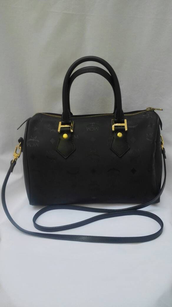 高評価なギフト / handbag monogram black 90s vintage MCM Boston bag speedy バッグ