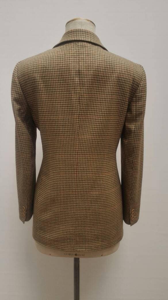 MAX MARA vintage 90s brown houndstooth wool jacket