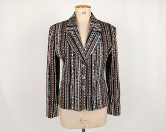 KENZO vintage 80s jacquard striped jacket blazer