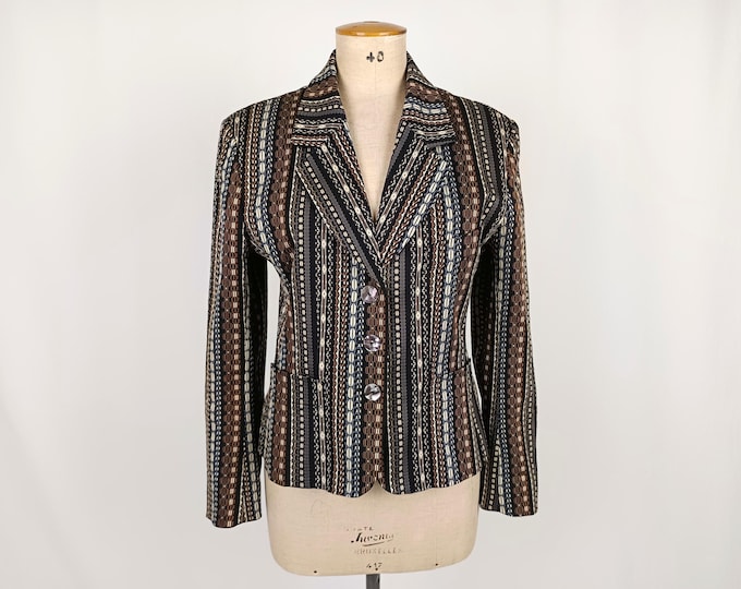 KENZO vintage 80s jacquard striped jacket blazer