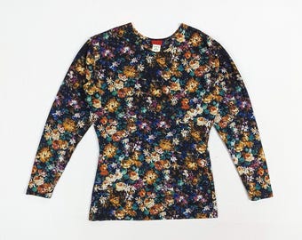 KENZO 80s vintage floral fine knit wool sweater top