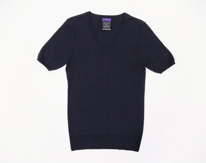 LONGCHAMP pre-owned navy silk knit top