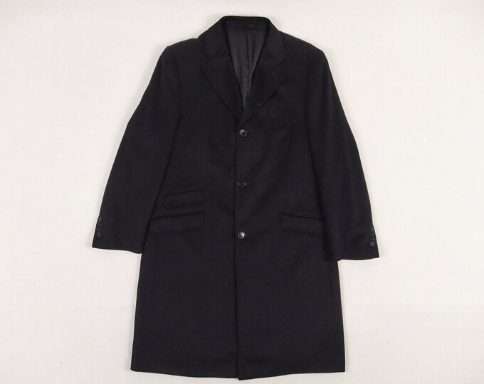 Pre-owned 100% cashmere black men's coat J. W. Brown