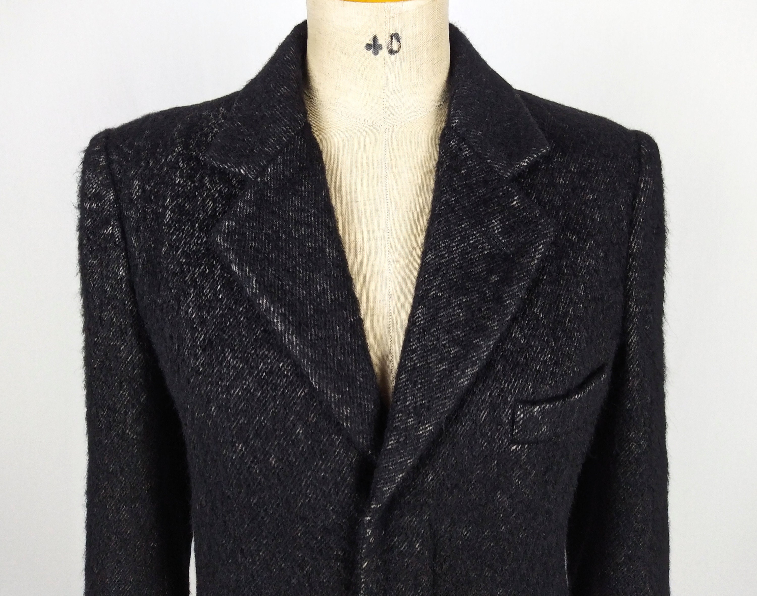 JEAN PAUL GAULTIER 90s vintage black mohair blend coat