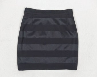 BYBLOS vintage 90s satin crepe striped slate grey pencil skirt