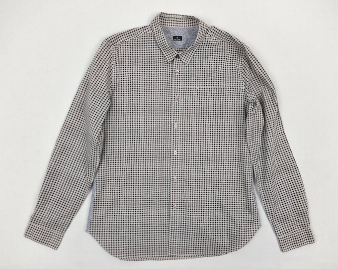 PAUL SMITH pre-owned brown/black/ecru irregular check cotton shirt