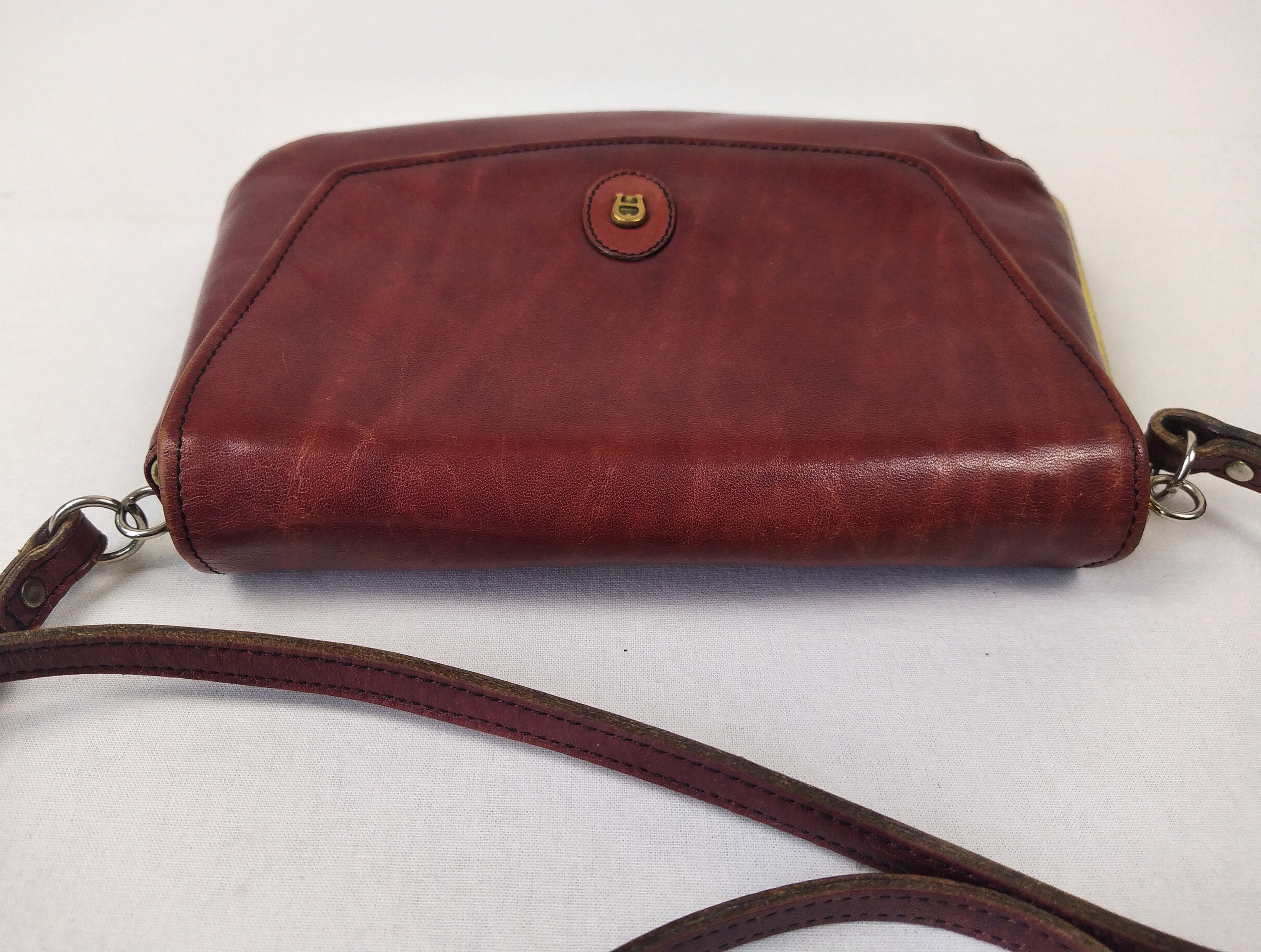 ETIENNE AIGNER Vintage 70s Oxblood Leather Framed Crossbody Bag - Etsy