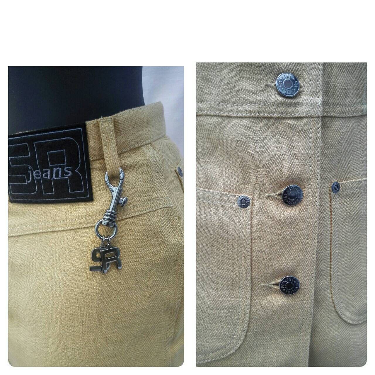 SONIA RYKIEL JEANS vintage 90s mustard yellow skirt suit / safari suit