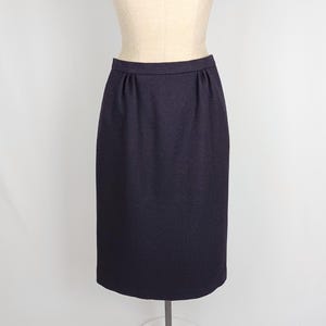 CHRISTIAN DIOR 80s vintage purple wool pegged midi skirt