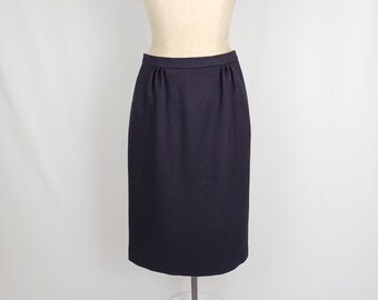 CHRISTIAN DIOR 80s vintage purple wool pegged midi skirt