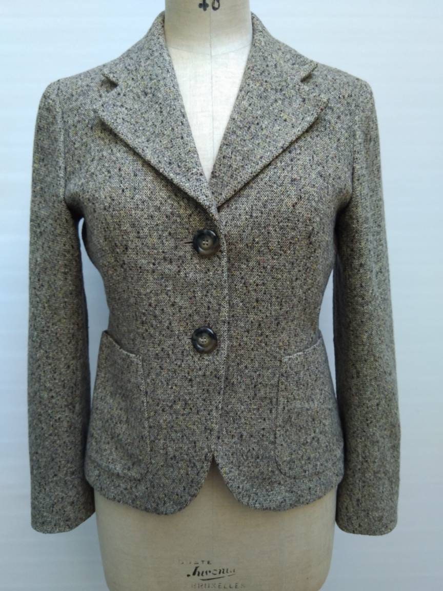 MAX MARA vintage multicolor flecked tweed jacket