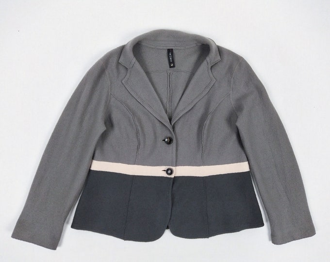 MARC CAIN pre-owned grey boiled wool jacket