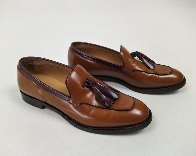 MAX MARA pre-owned cognac/burgundy leather women's loafers