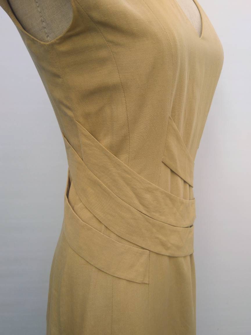 PACO RABANNE vintage 80s tan long summer dress