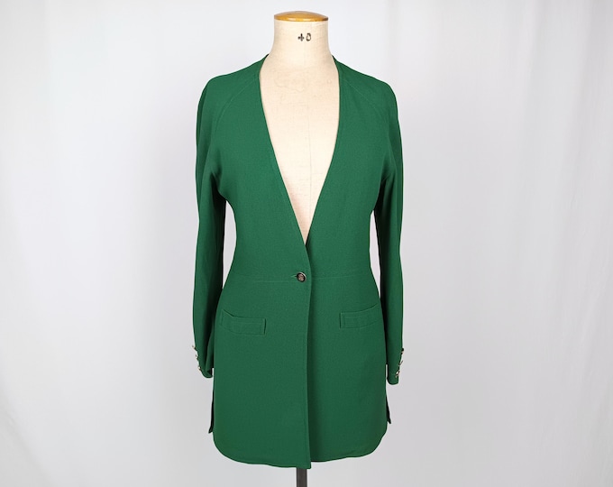 SONIA RYKIEL vintage 80s emerald green crepe blazer