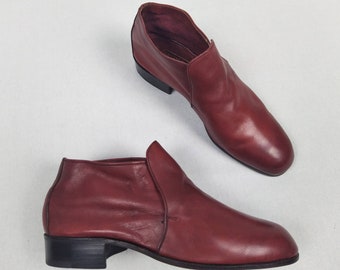 Dolcetta Millie Women's Booties Burgundy Red Zip Up Peep Toe Heel Ankle Boots 