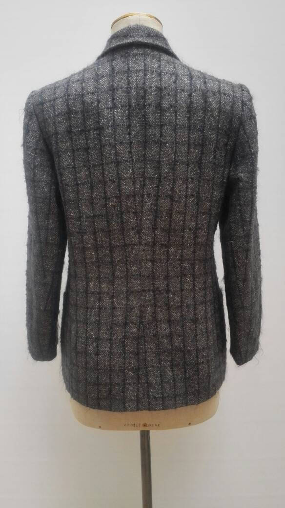 EMANUEL UNGARO vintage 90s anthracite wool and mohair tweed jacket