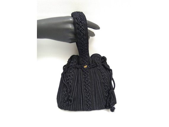 NINA RICCI vintage 80s black passementarie wristle