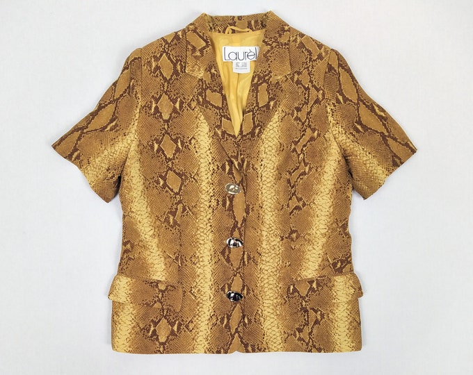 LAUREL by ESCADA vintage 90s snake print short sleeve blazer