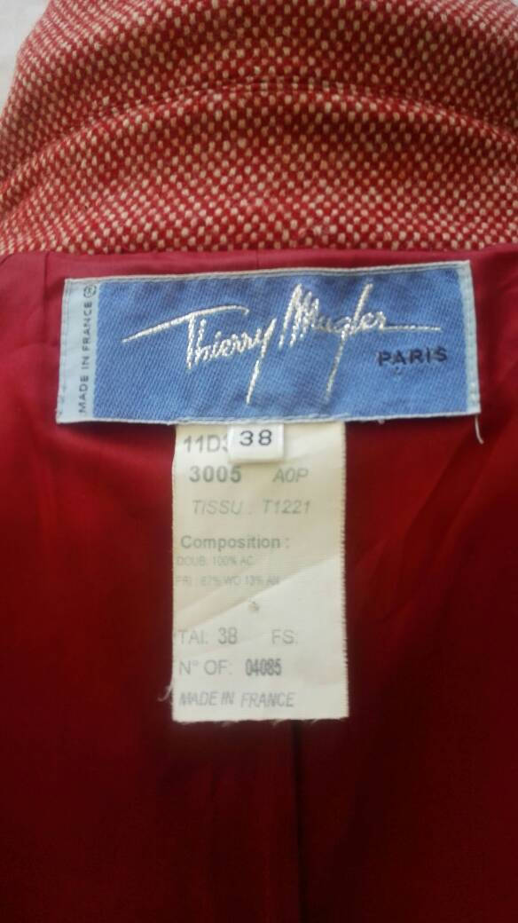 THIERRY MUGLER vintage 80s red wool jacket