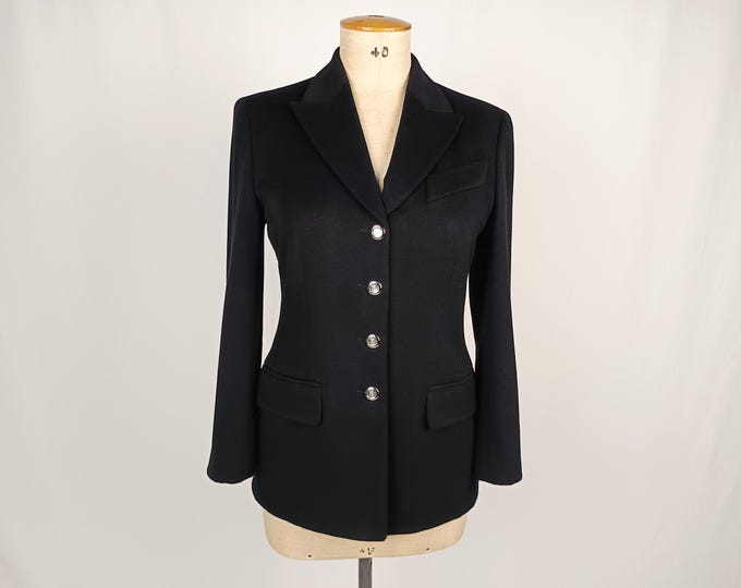 ESCADA MARGARETHA LEY vintage 90s black pure cashmere blazer