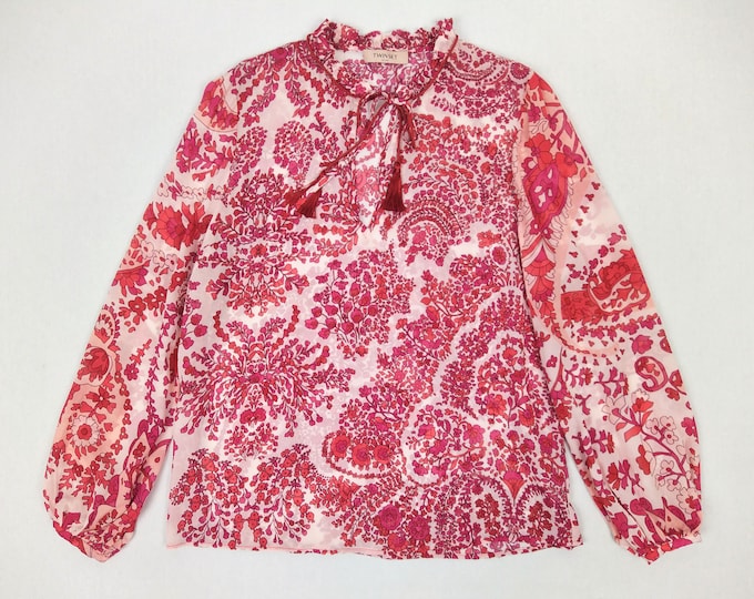 TWINSET pre-owned red/magenta floral paisley print georgette blouse