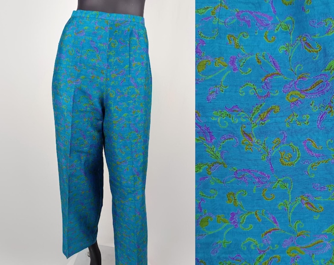 KENZO 80s vintage silk dupioni high waist pants