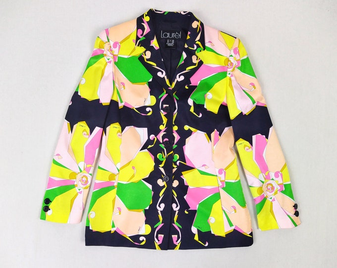 LAUREL by ESCADA vintage 90s bright colorful print blazer