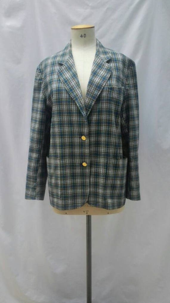 BURBERRYS vintage 80s multicolor check plaid overs