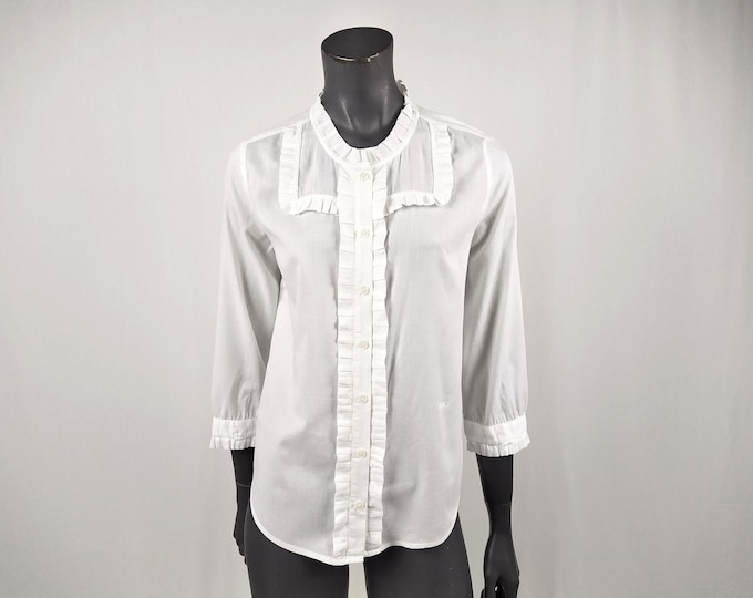 SEE BY CHLOE pre-owned white cotton bib blouse