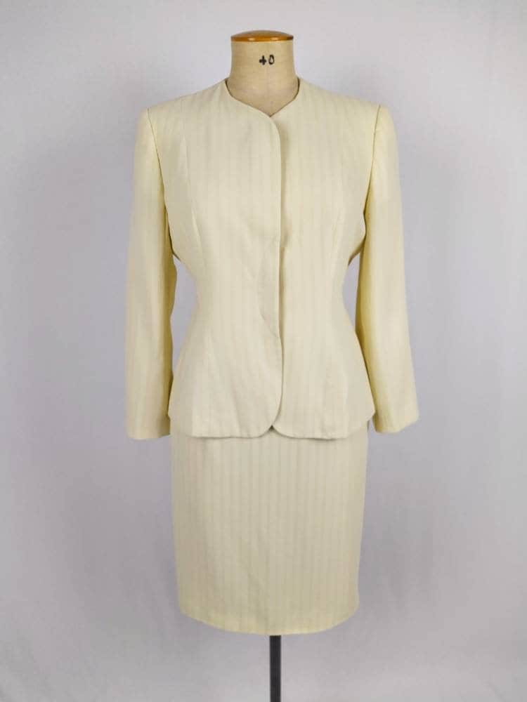 MANI by ARMANI vintage 80s butter yellow skirt suit