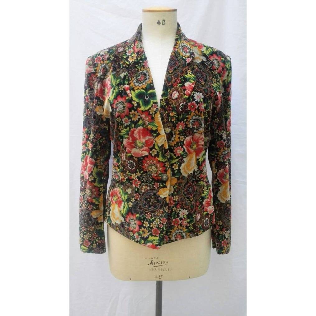 KENZO JEANS vintage 80s floral velvet jacket