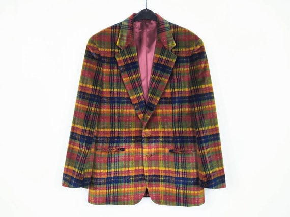 MISSONI UOMO vintage 90s men's multicolor check ve