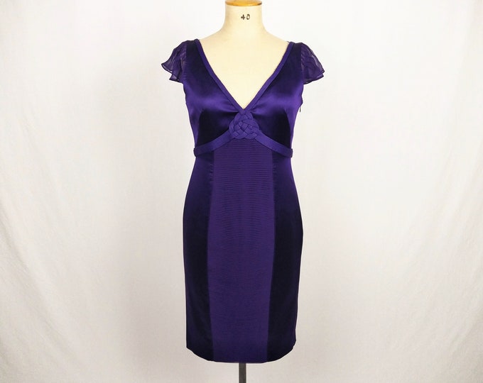 KAREN MILLEN pre-owned ultra violet silk satin cocktail dress
