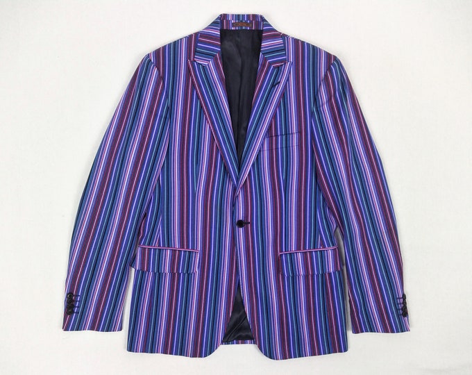 ETRO pre-owned men's multicolor striped cotton blazer jacket