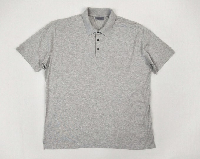 LAGERFELD pre-owned men's grey cotton polo shirt