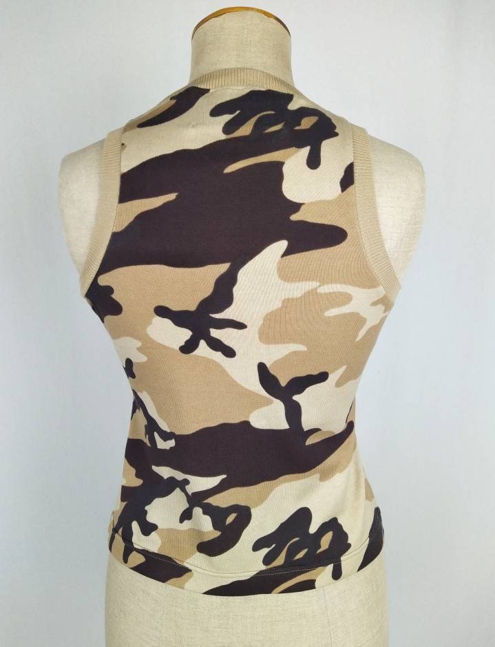 MOSCHINO Cheap and Chic vintage 90s camouflage SOS tank top