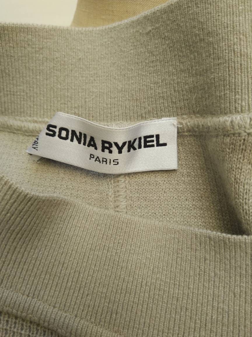 SONIA RYKIEL vintage 90s sandy grey waffle knit wool skirt