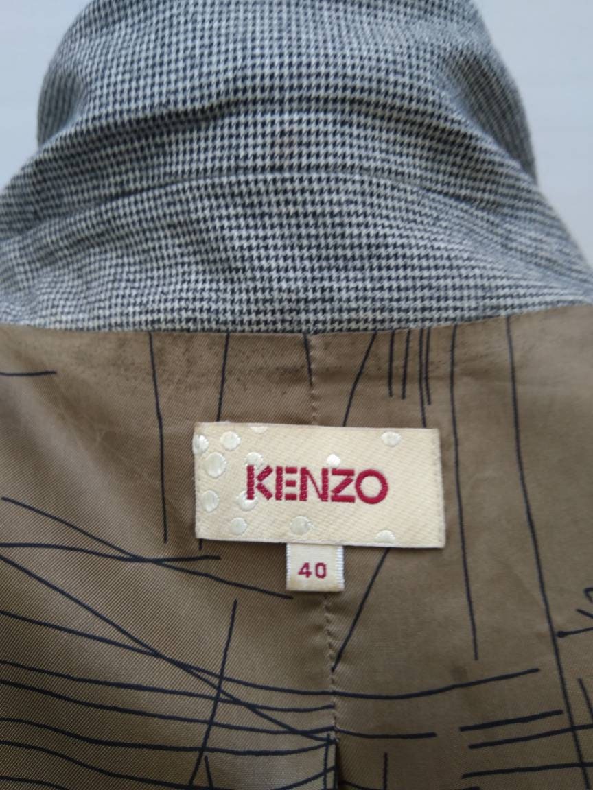 KENZO vintage 90s micro houndstooth wool jacket