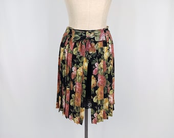 MOSCHINO CHEAP and CHIC vintage 90s pleated floral chiffon layered skirt