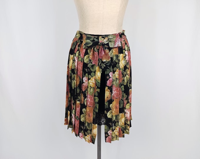 MOSCHINO CHEAP and CHIC vintage 90s pleated floral chiffon layered skirt