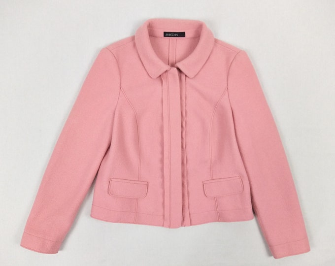 MARC CAIN pre-owned pink boiled wool jacket