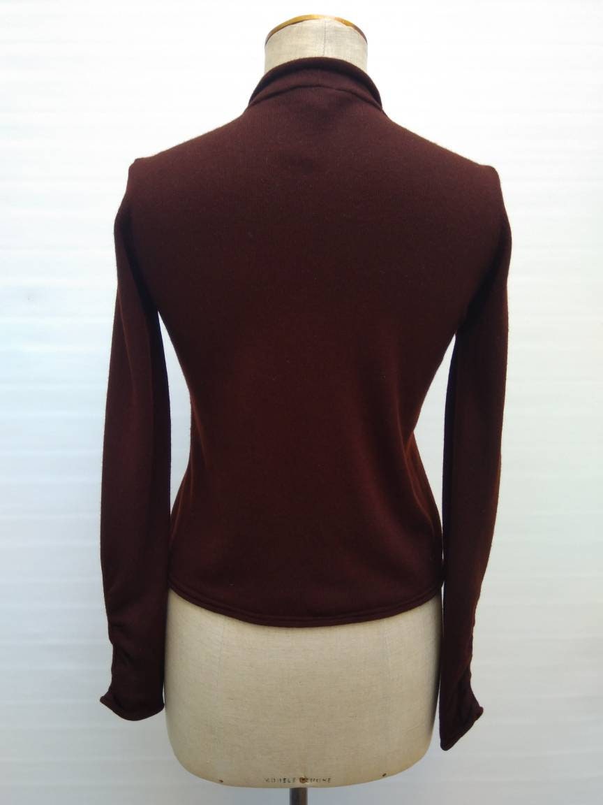 KENZO PARIS vintage 90s maroon brown wool cardigan sweater