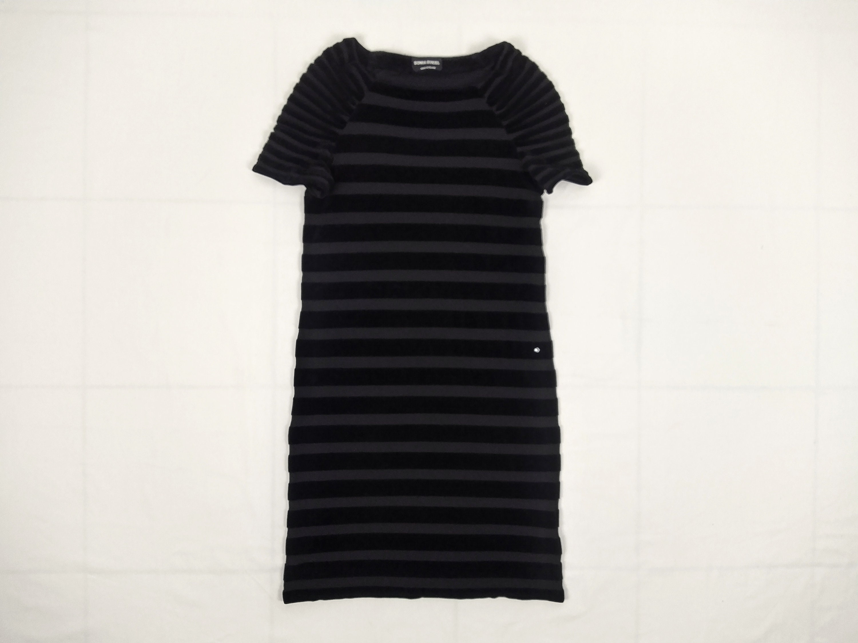 SONIA RYKIEL pre-owned black striped velvet dress